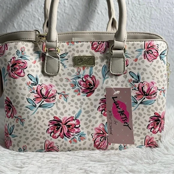Betsey Johnson | Bags | Betsey Johnson Cream And Pink Floral  display picture 1